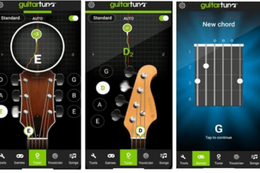Afina tu guitarra con la ayuda de una aplicación.